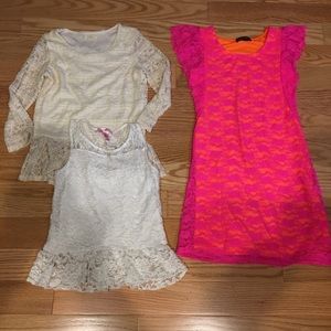 Girls dress , 2 tops  lace size 12